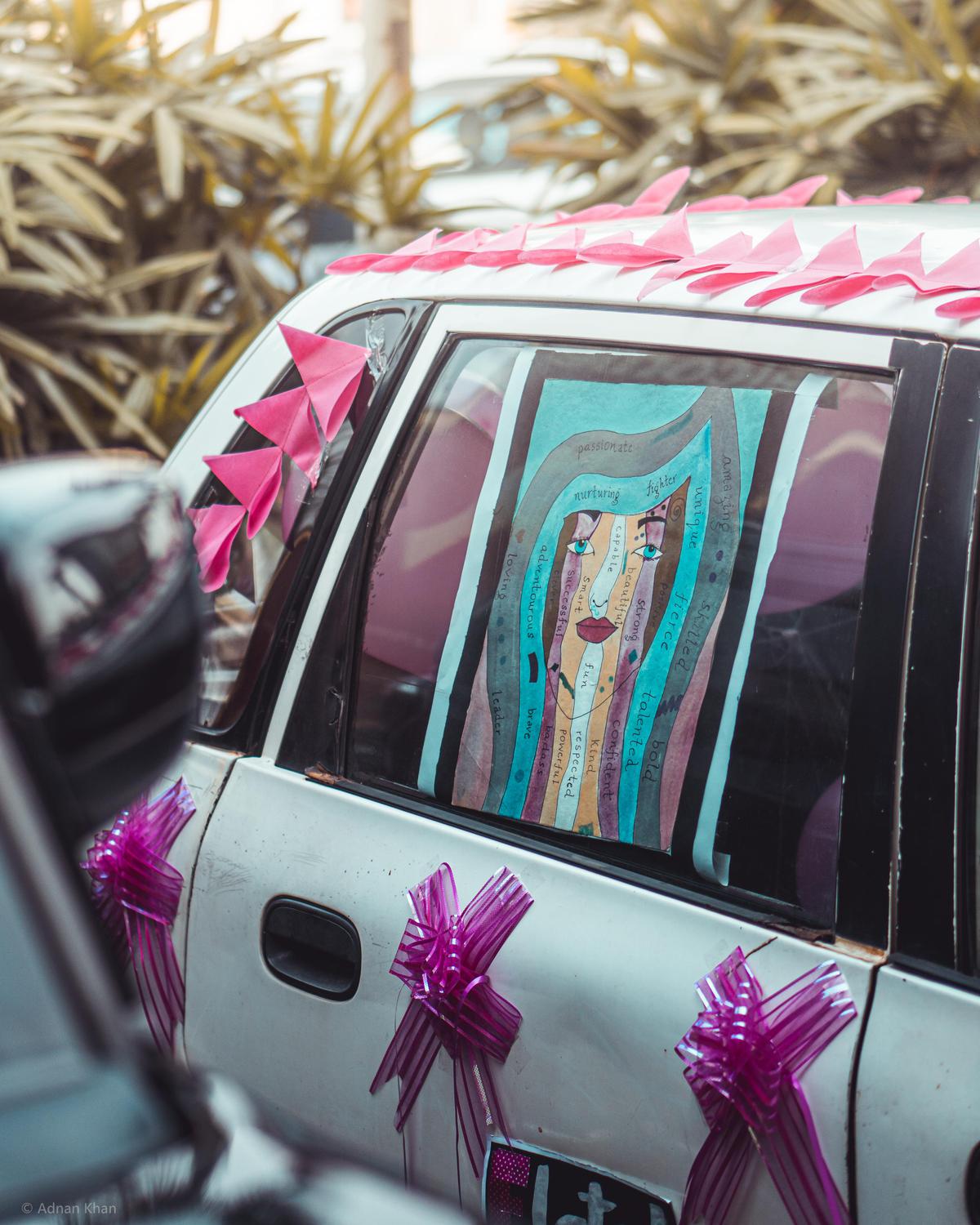 Image of Pink, Vehicle, Car, Mode of transport, Automotive design, Red etc.