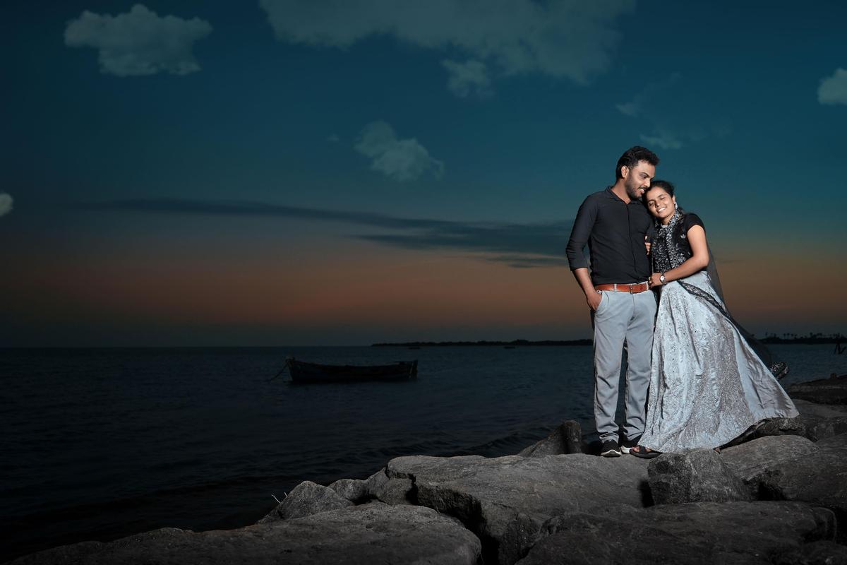 Image of Sky, Cloud, Dress, Water, Bride, Beach etc.