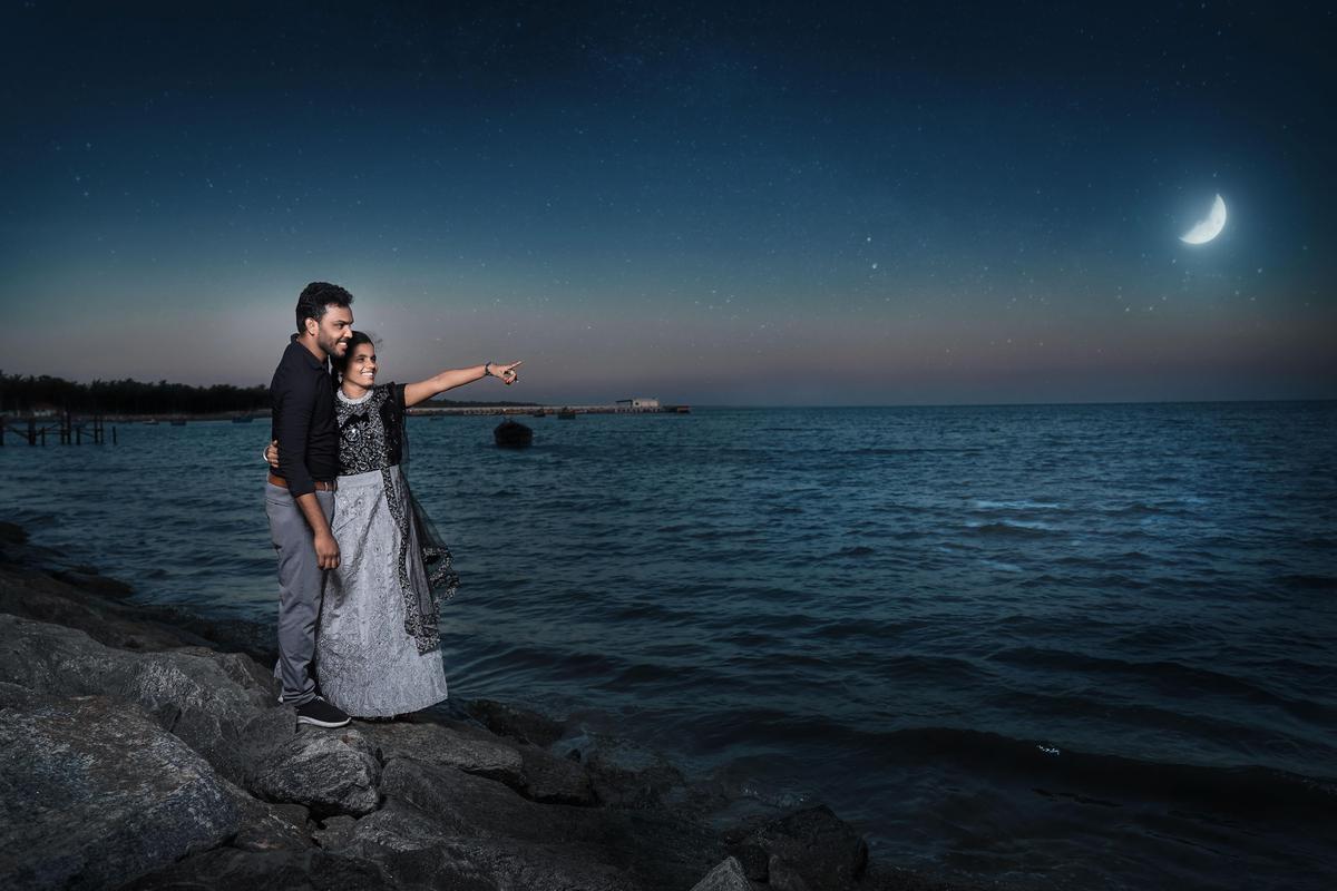 Image of Sky, Dress, Water, Bride, Happy, People in nature etc.