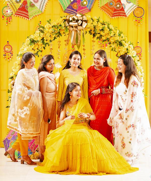 Image of Pink, Yellow, Smile, Decoration, Bride, Happy etc.