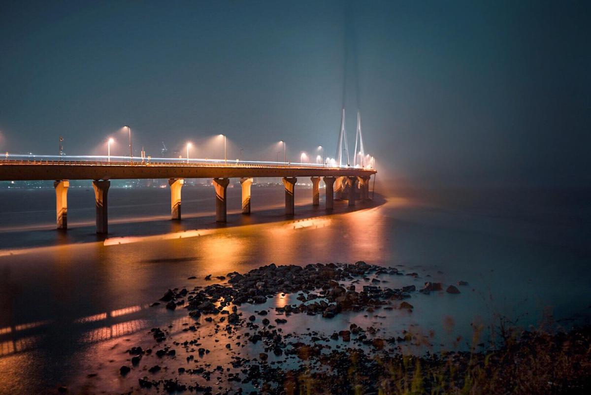 Image of Atmospheric phenomenon, Sky, Light, Night, Water, Reflection etc.
