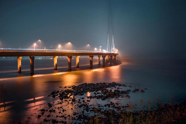 Image of Atmospheric phenomenon, Sky, Light, Night, Water, Reflection etc.