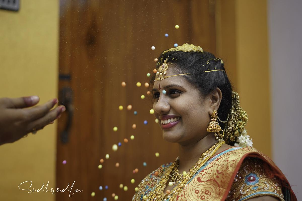 Image of Sari, Temple, Smile, Happy, Eye, Makeover etc.