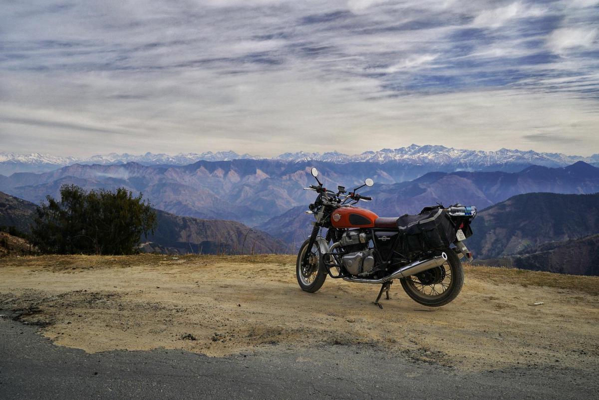 Image of Sky, Mountain, Cloud, Vehicle, Plant, Motorcycle etc.