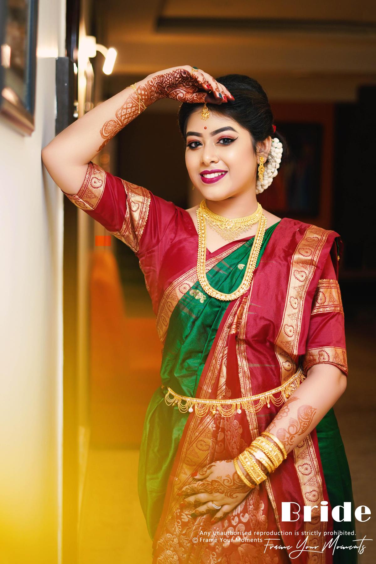 Image of Sari, Skin, Smile, Happy, Flash photography, Human body etc.