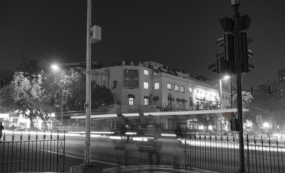Image of Monochrome, Night, Lighting, Midnight, Street, Urban area etc.