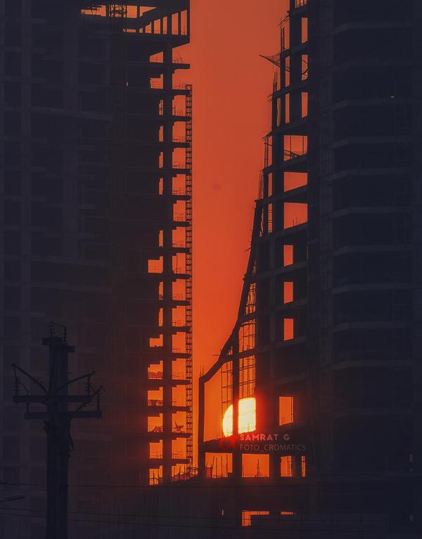 Image of Orange, Dusk, Evening, Landmark, Metropolis, Heat etc.