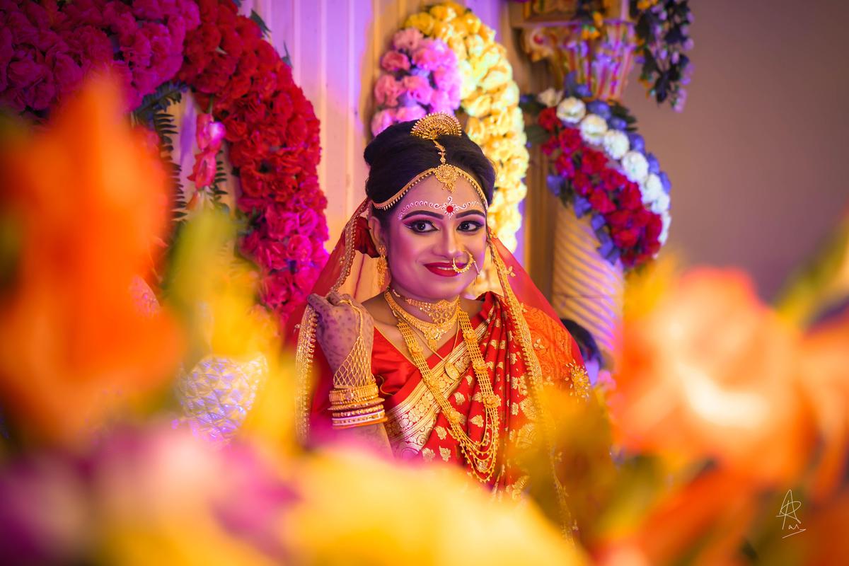 Image of Sari, Purple, Pink, Decoration, Happy, Flower etc.