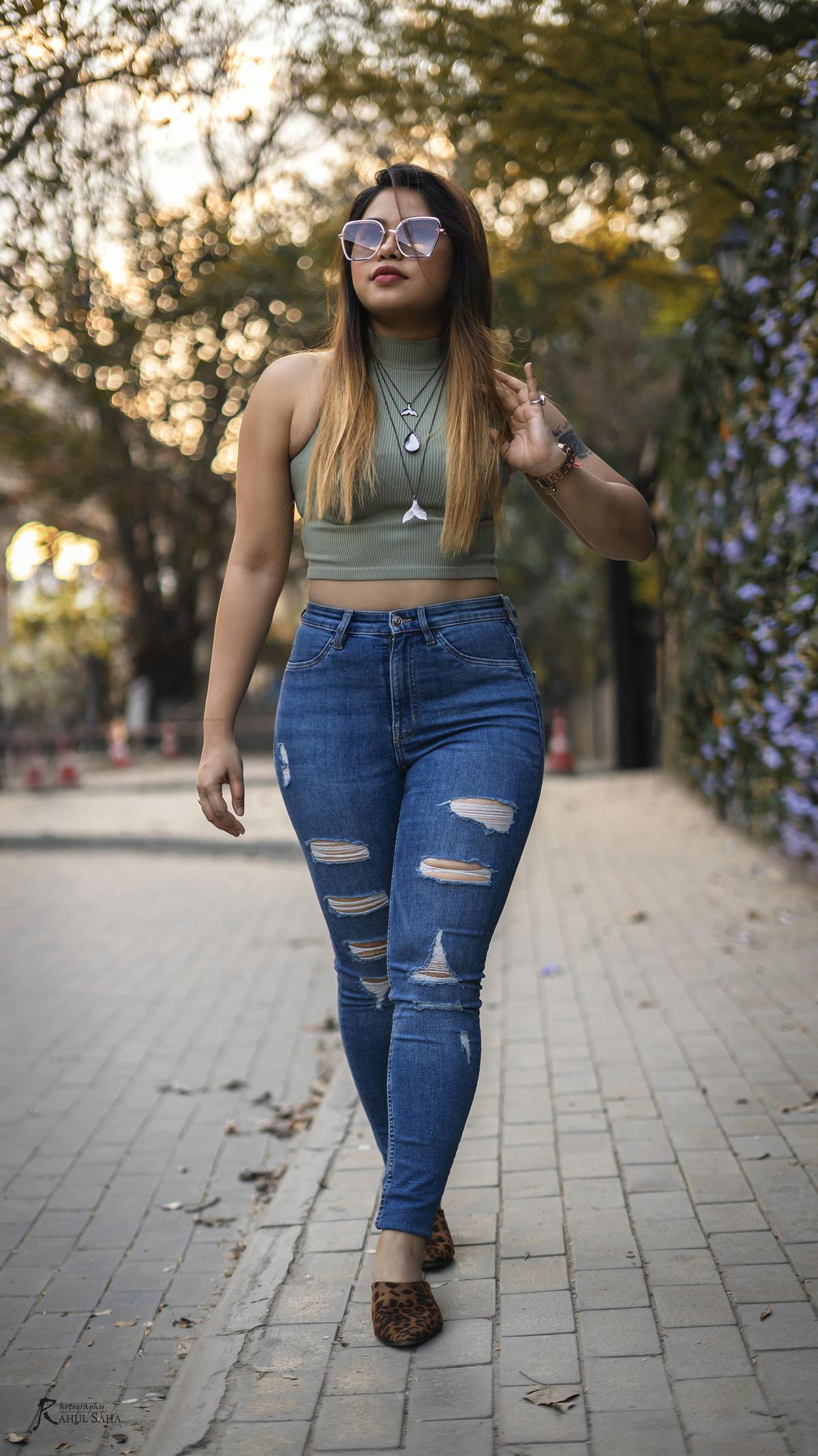 Image of Street fashion, Neck, Hair, Lip, Shoulder, Flash photography etc.