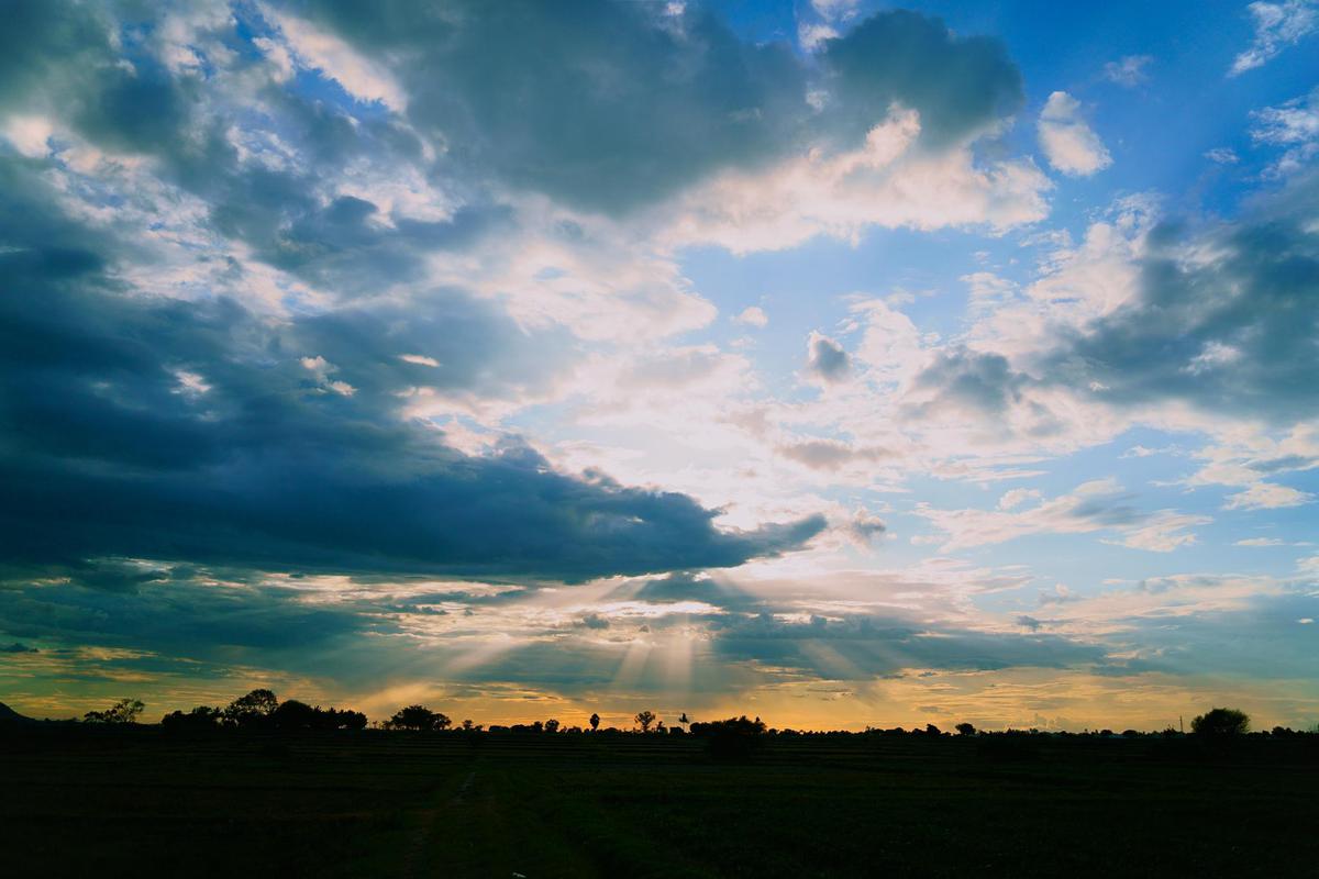 Image of Sky, Afterglow, Sunset, Cloud, Natural landscape, Dusk etc.