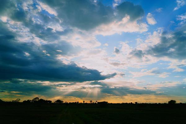Image of Sky, Afterglow, Sunset, Cloud, Natural landscape, Dusk etc.