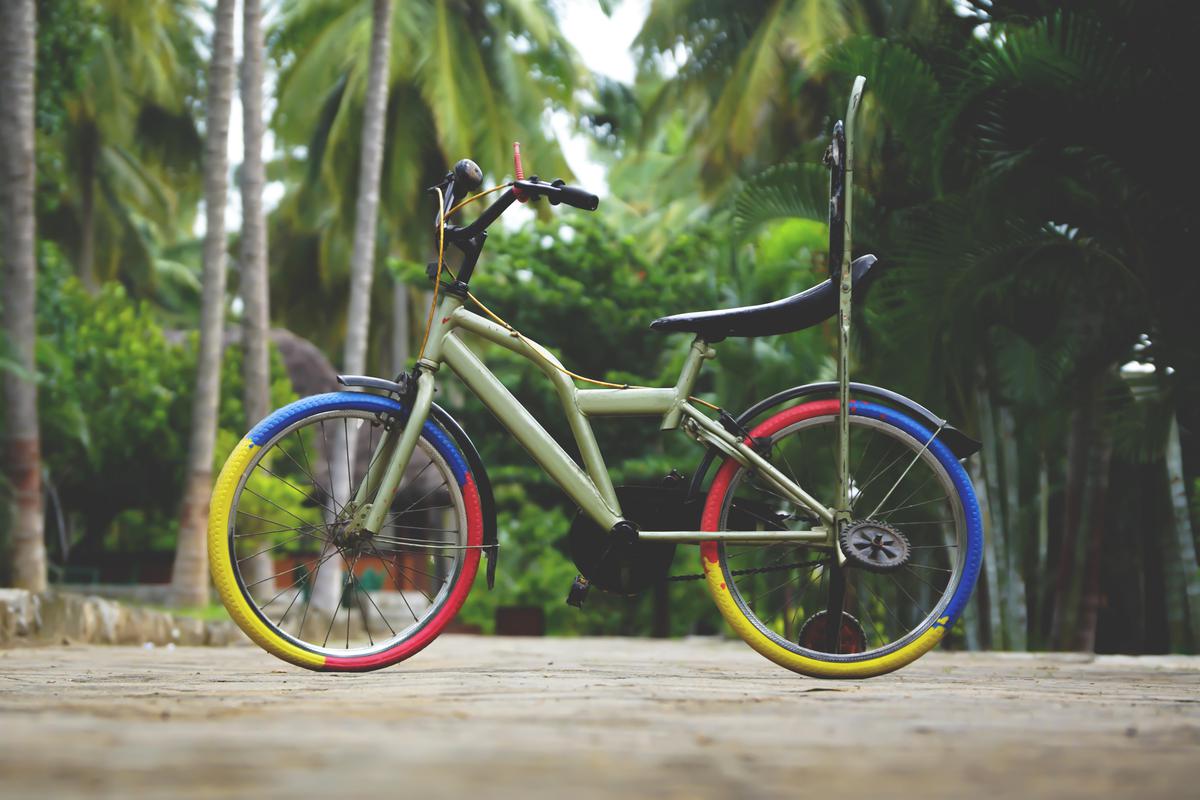 Image of Land vehicle, Vehicle, Bicycle, Bicycle tire, Bicycle wheel, Spoke etc.