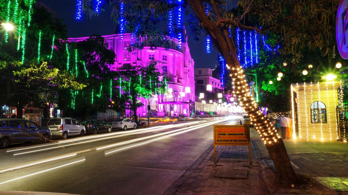 Image of Light, Tree, Purple, Night, Lighting, Landmark etc.