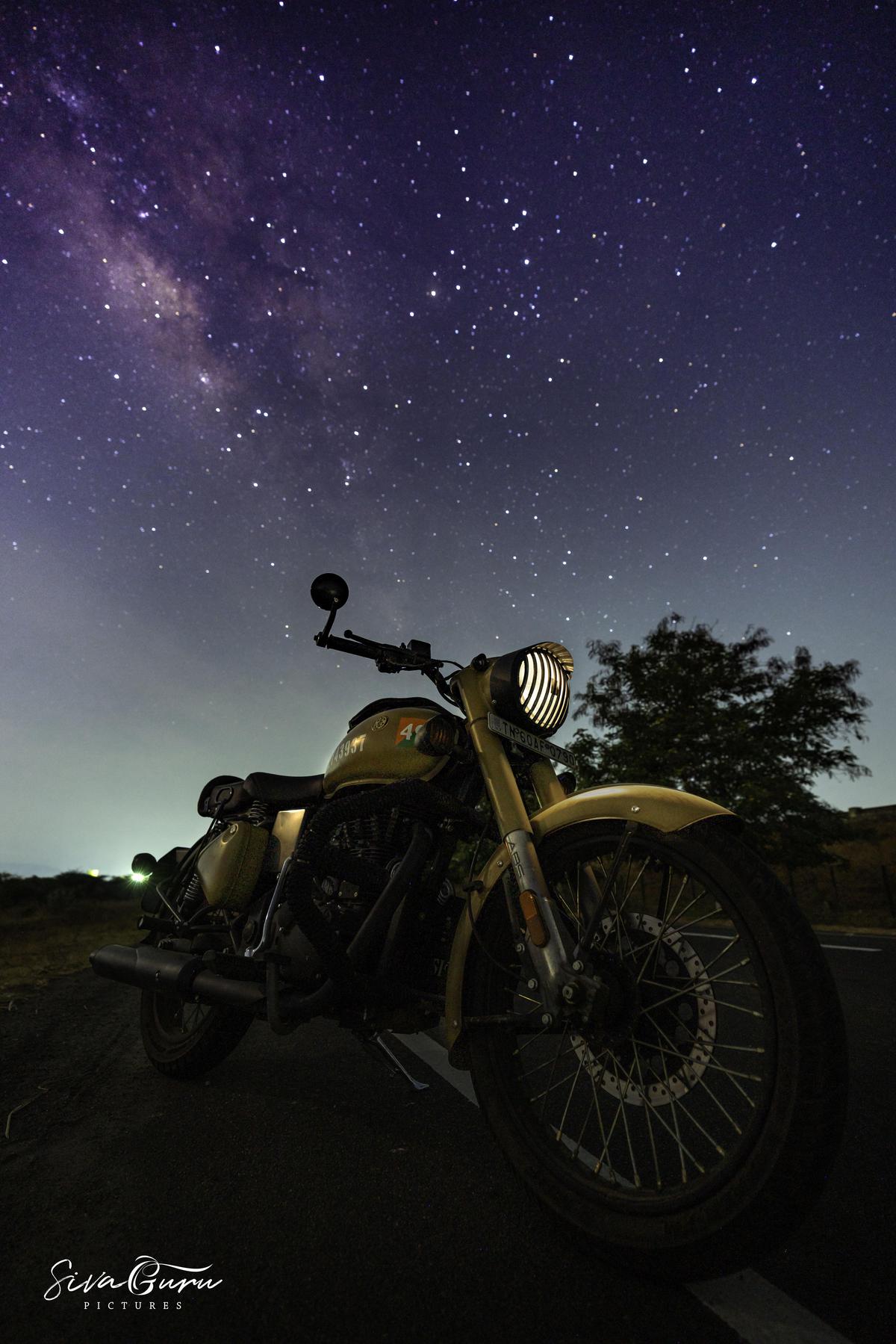 Image of Sky, Cloud, Night, Vehicle, Motorcycle etc.