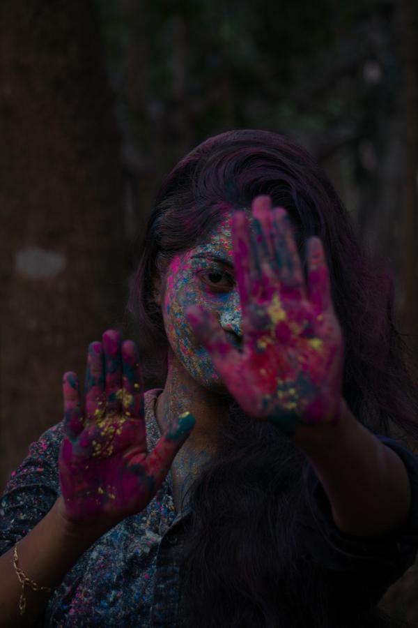 Image of Purple, Pink, Art, Eye, Hand, Finger etc.