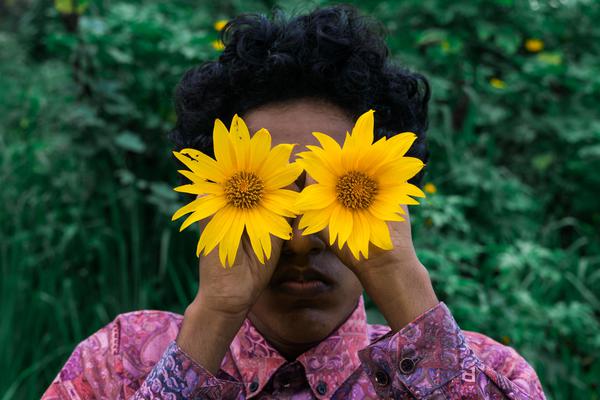 Image of Green, Head, Plant, Flower, Eye, Hair etc.