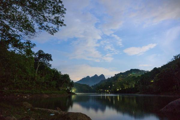 Image of Sky, Mountain, Tree, Cloud, Natural landscape, Water etc.