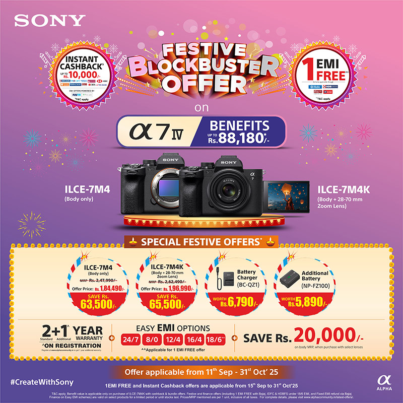 Festive Blockbuster Offer on ILCE-7M4K and ILCE-7M4.