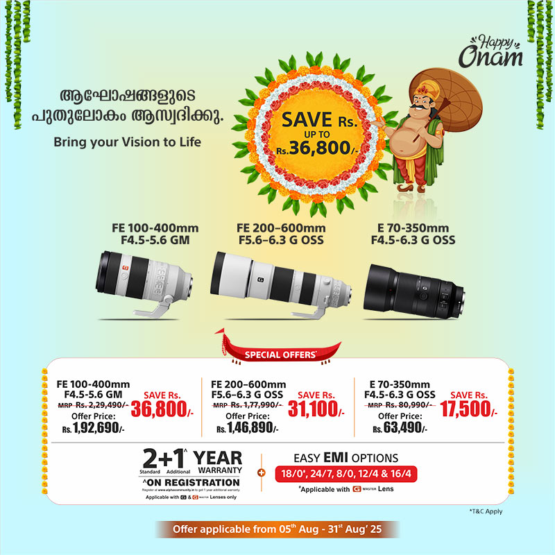SEL200600G and SEL70350G with SEL100400GM - Benefits up to Rs. 23,630 (Only for Kerala)