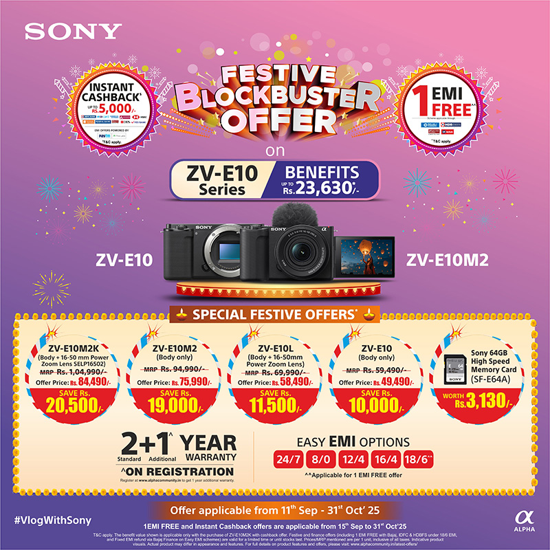 Festive Blockbuster Offer on ZV-E10 Series