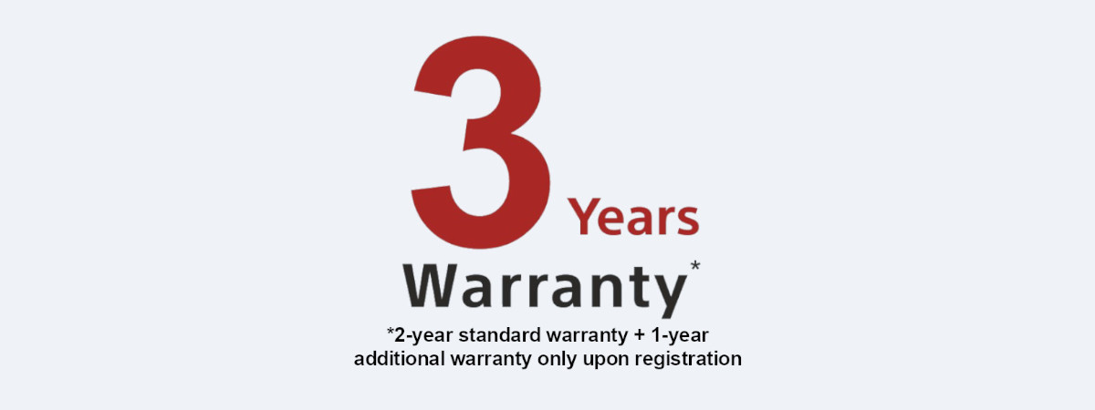 3 Year warranty banner