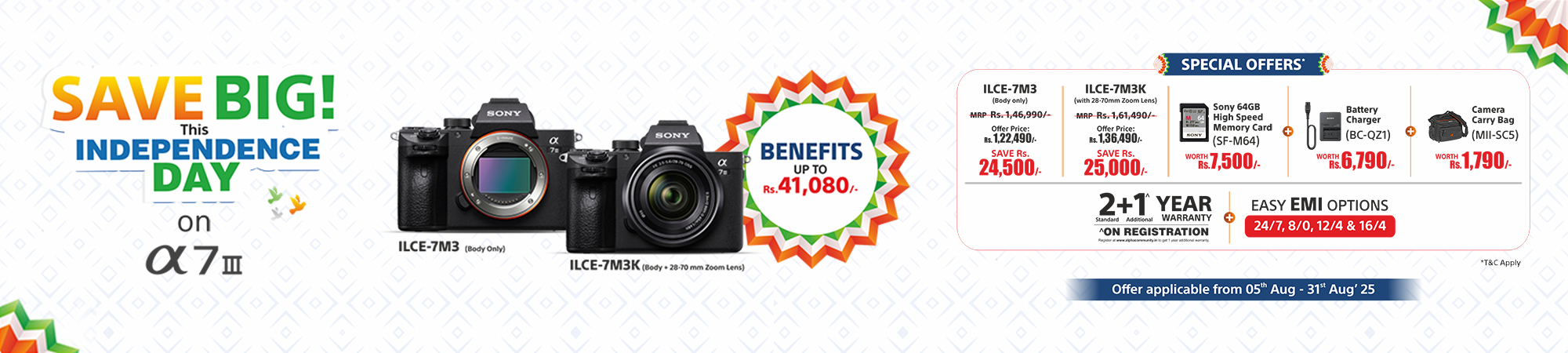 Big savings on ILCE-7M3K and ILCE-7M3 banner
