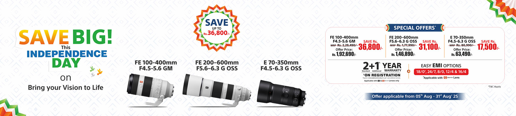 Big savings on SEL200600G and SEL70350G with SEL100400GM banner