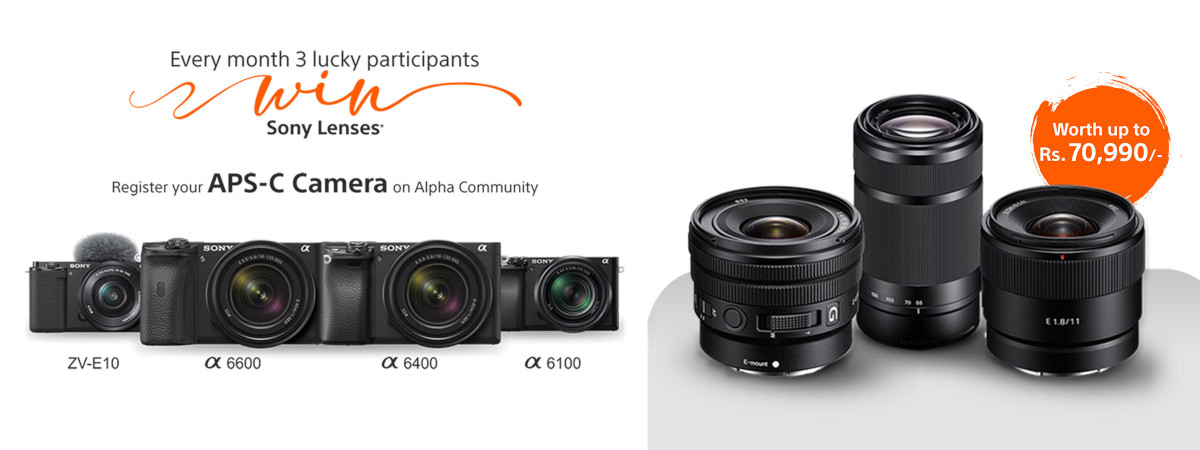 Register Your APS-C Camera & get a chance to win Sony Lenses banner